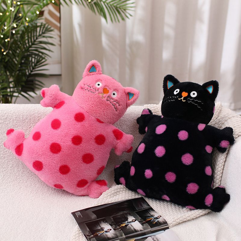 Funky Polka Dot Cat Plush Toy