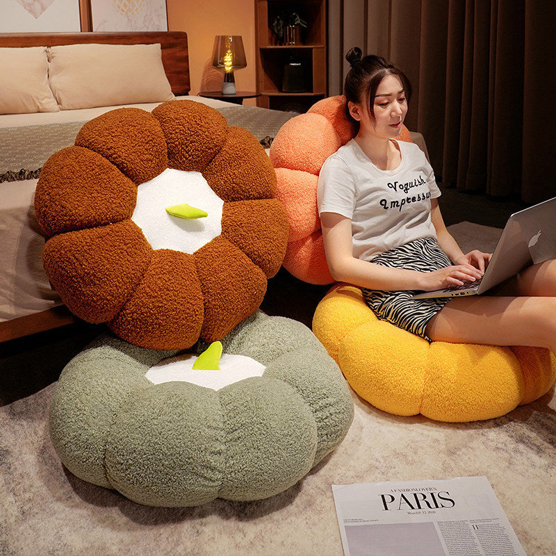 Pumpkin Floor Pillow Plush Round Chair Seat Cushion Large