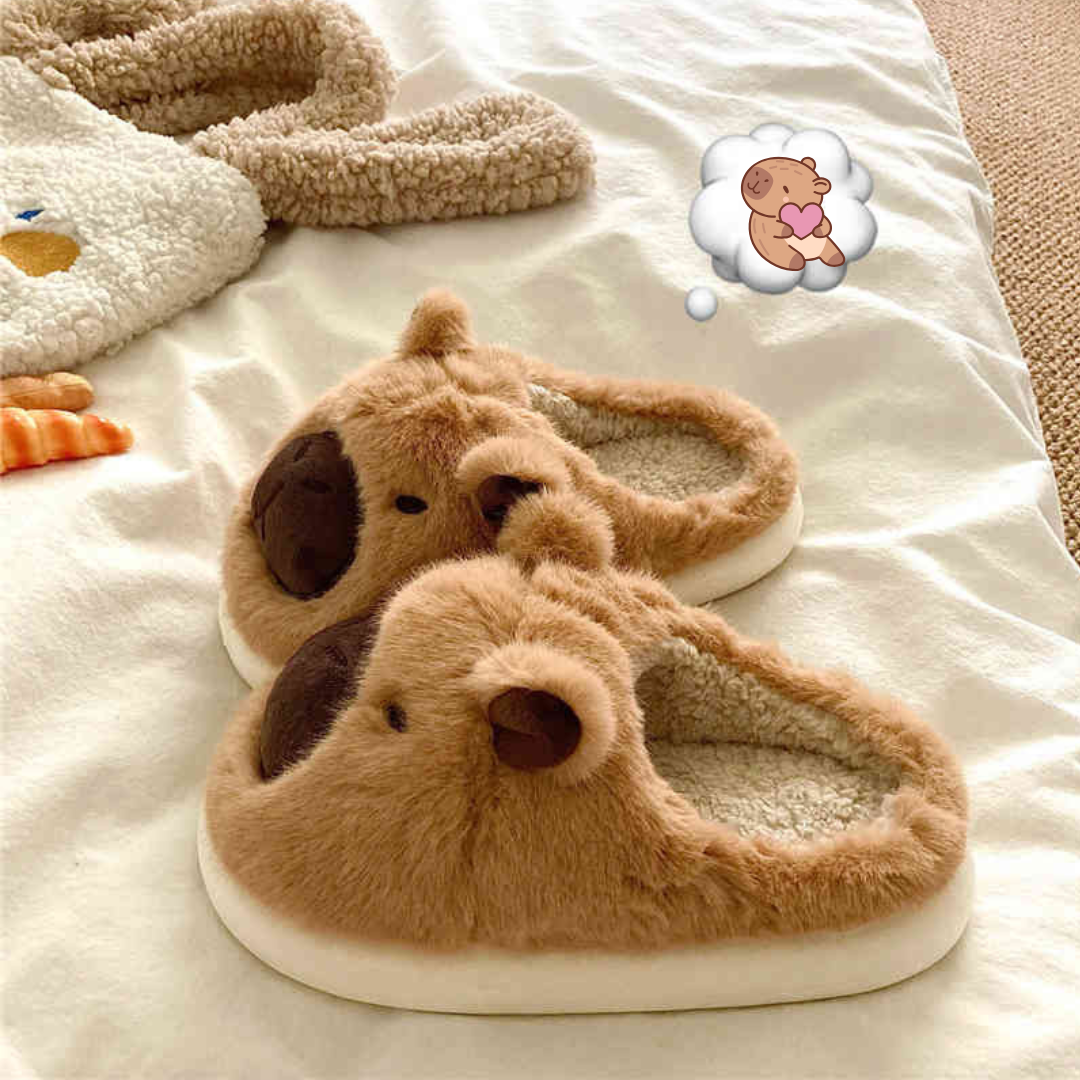 Kawaii Capybara Plush Slippers