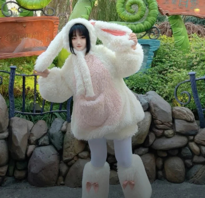 Fluffy Bunny Suit For Kids and Adults