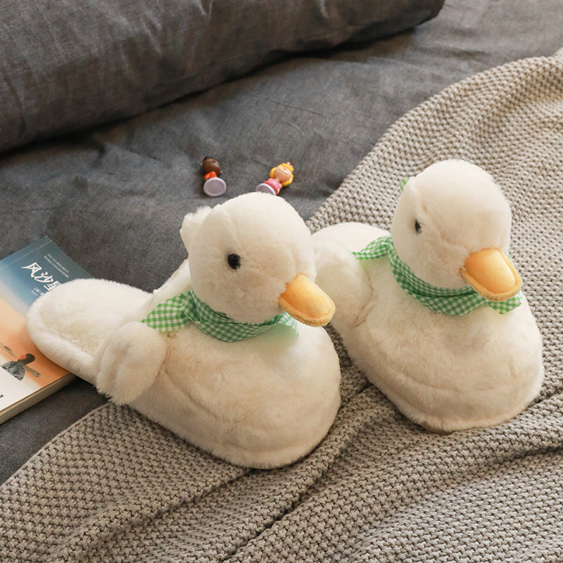 Funny Duck Plush Slippers | Adorable Fluffy Slippers