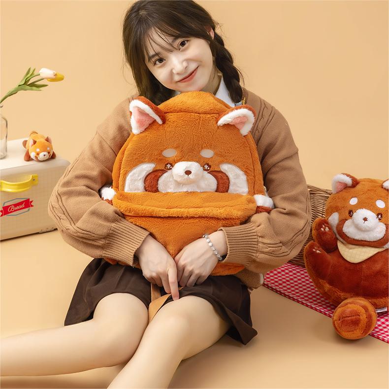 Red Panda Backpack - Cute Plush Bag