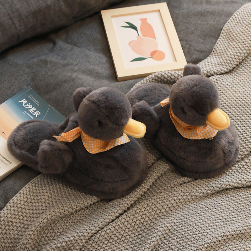 Funny Duck Plush Slippers | Adorable Fluffy Slippers