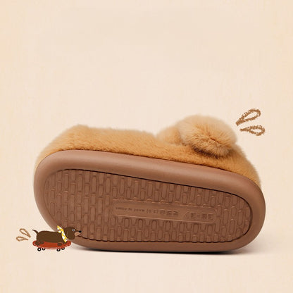 Fuzzy Dog Slippers with Floppy Ears