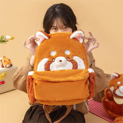 Red Panda Backpack - Cute Plush Bag