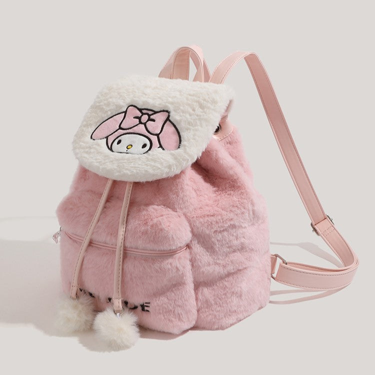 Drawstring My Melody Plush Backpack