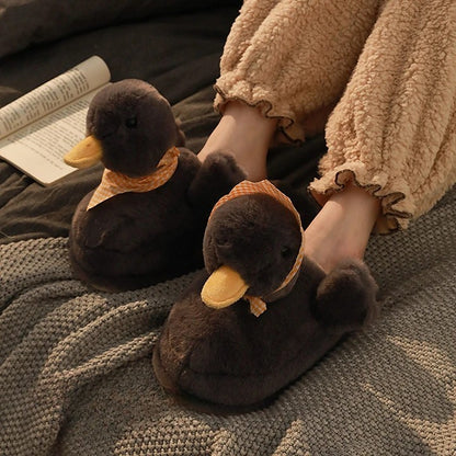 Funny Duck Plush Slippers | Adorable Fluffy Slippers