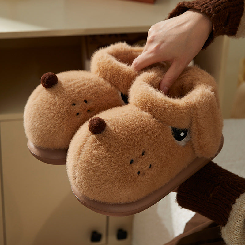 Fuzzy Dog Slippers with Floppy Ears