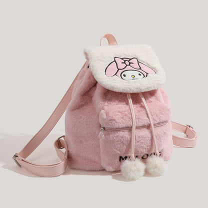 Drawstring My Melody Plush Backpack