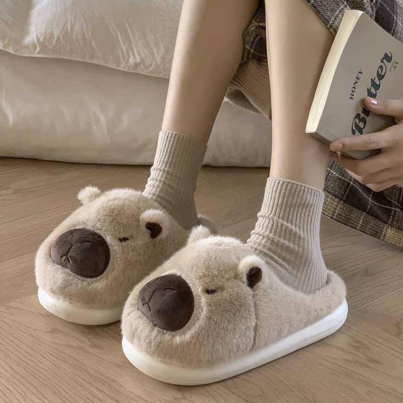 Kawaii Capybara Plush Slippers