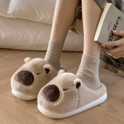 Kawaii Capybara Plush Slippers