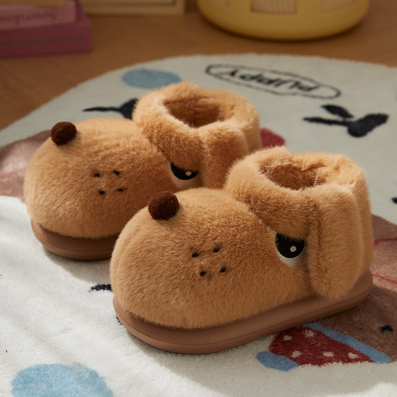 Fuzzy Dog Slippers with Floppy Ears