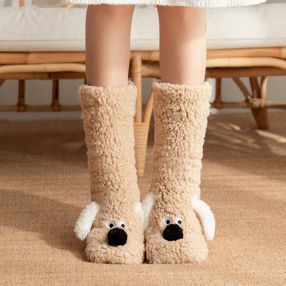 Cartoon Dog Socks: Fluffy, Cute, and Warm