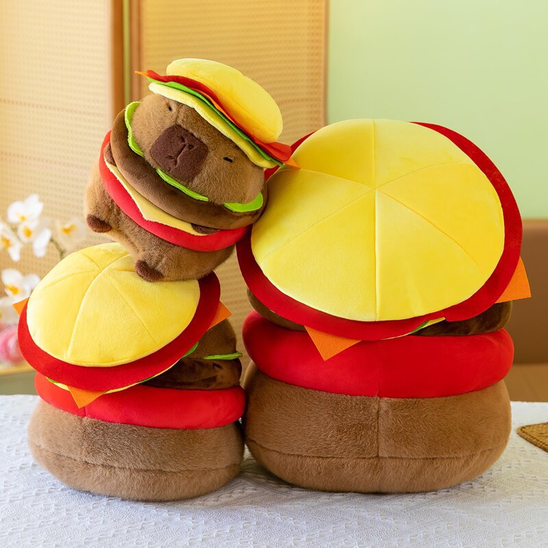 Funny Capybara Hamburger Plush