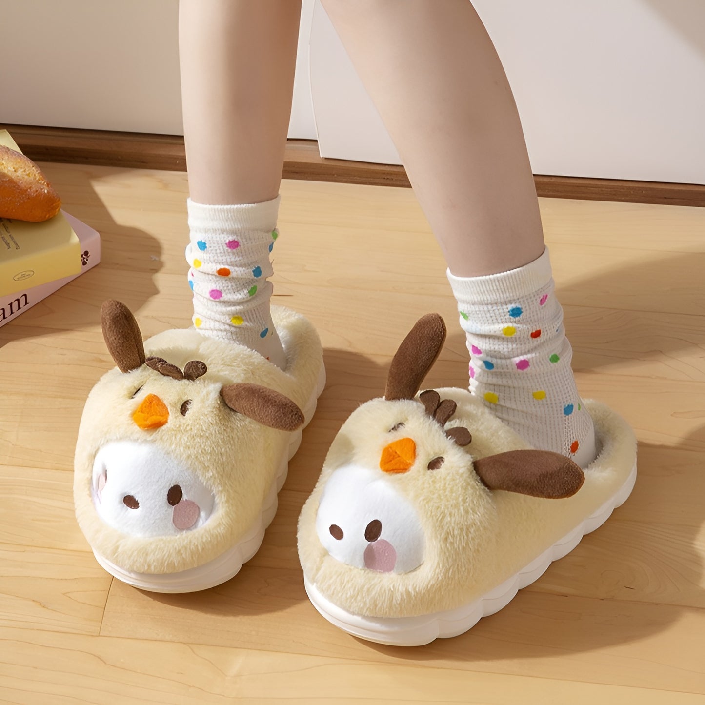 Kawaii Yellow Pompompurin Slippers