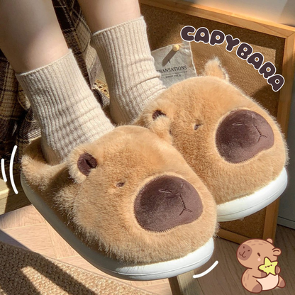 Kawaii Capybara Plush Slippers