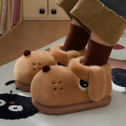 Fuzzy Dog Slippers with Floppy Ears