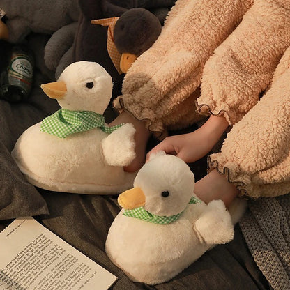 Funny Duck Plush Slippers | Adorable Fluffy Slippers