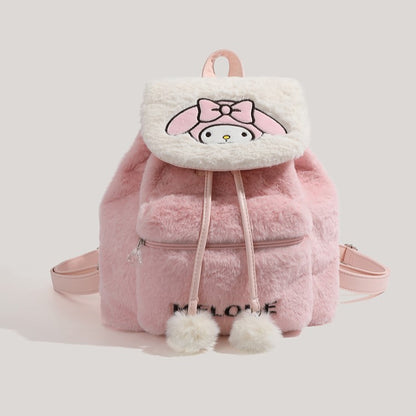 Drawstring My Melody Plush Backpack