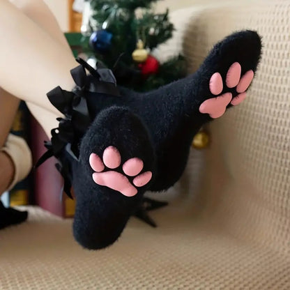 Fuzzy Cat Paw Socks