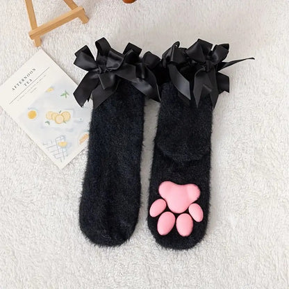 Fuzzy Cat Paw Socks