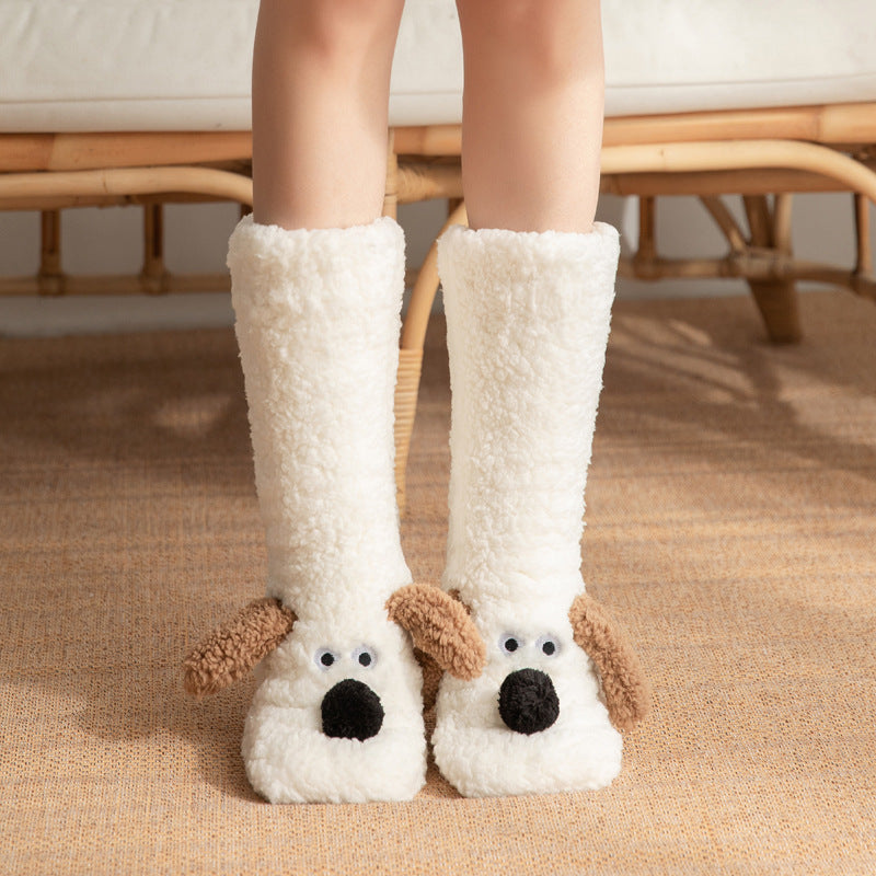 Cartoon Dog Socks: Fluffy, Cute, and Warm