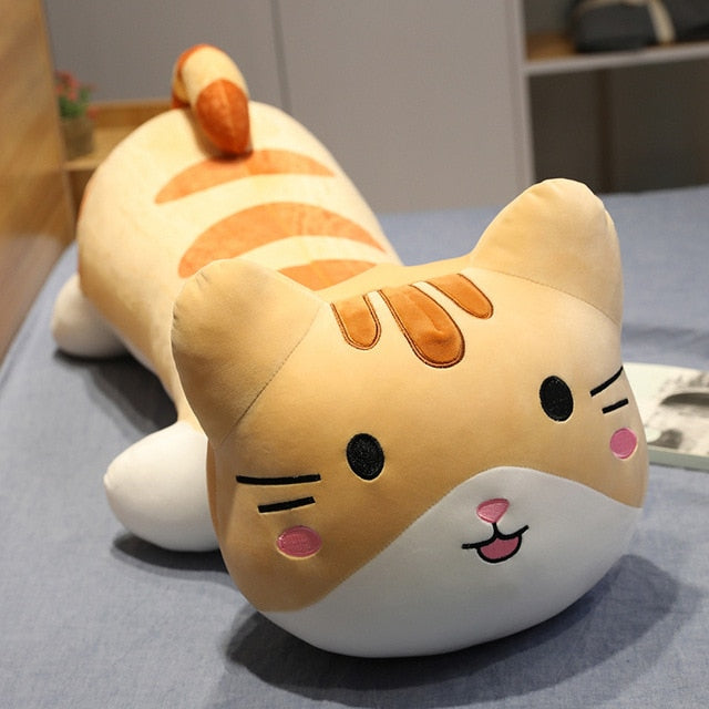 Long Cat Stuffed Animal Cuddly Big Face Plush Toy Big Squishies